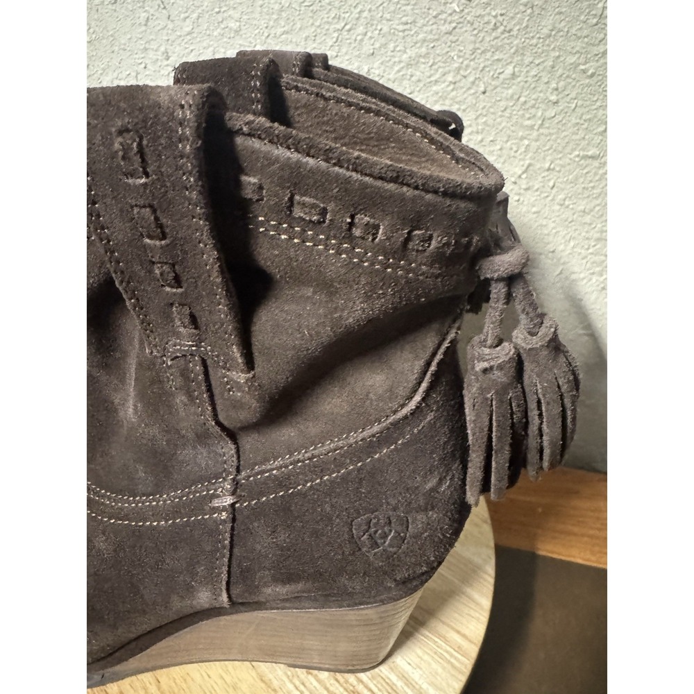 Ariat Duchess Western Cowboy Brown Boot Women's 9 B Side Zip Booties - Picture 3 of 9